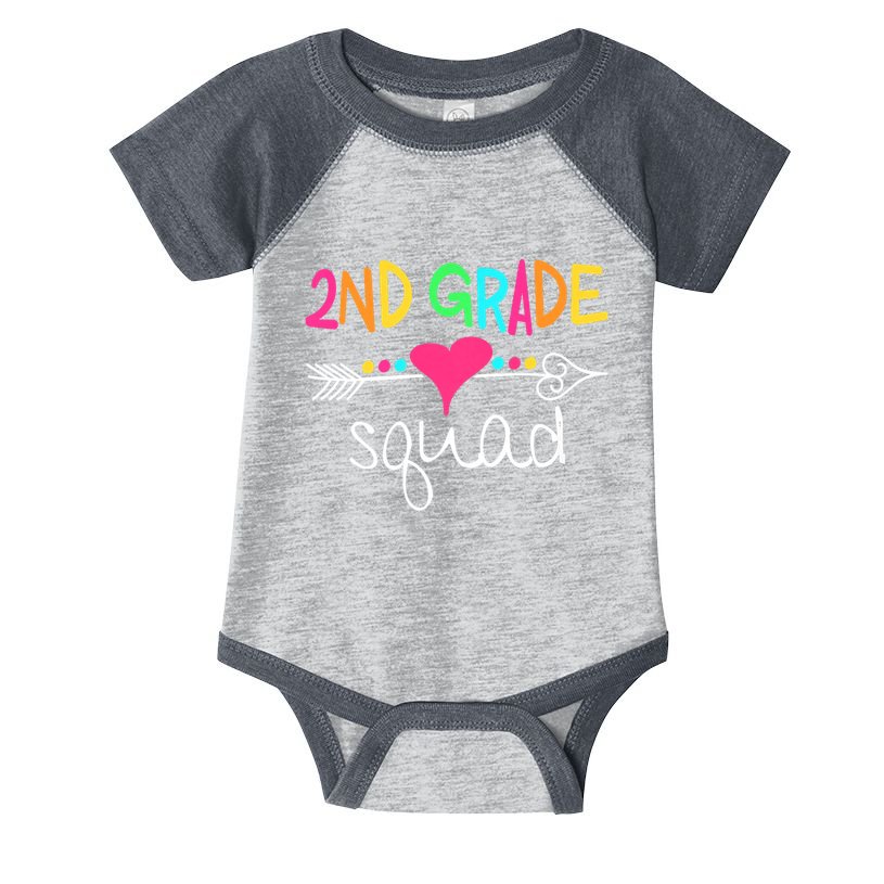 2nd Grade Squad Second Teacher Student Team Back To School Infant Baby Jersey Bodysuit
