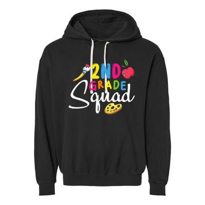 2nd Grade Squad Second Teacher Student Team Back To School Garment-Dyed Fleece Hoodie