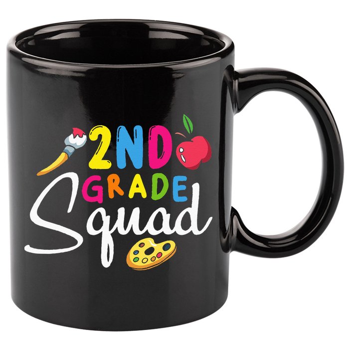 2nd Grade Squad Second Teacher Student Team Back To School 11oz C Handle Ceramic Mug