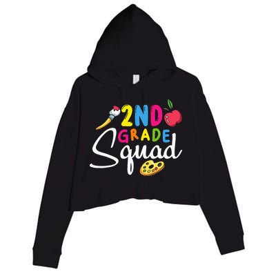 2nd Grade Squad Second Teacher Student Team Back To School Crop Fleece Hoodie