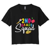 2nd Grade Squad Second Teacher Student Team Back To School Women's Crop Top Tee