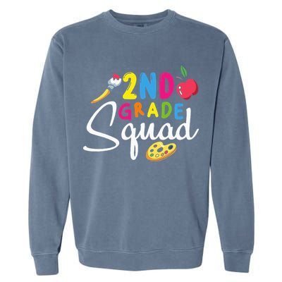 2nd Grade Squad Second Teacher Student Team Back To School Garment-Dyed Sweatshirt
