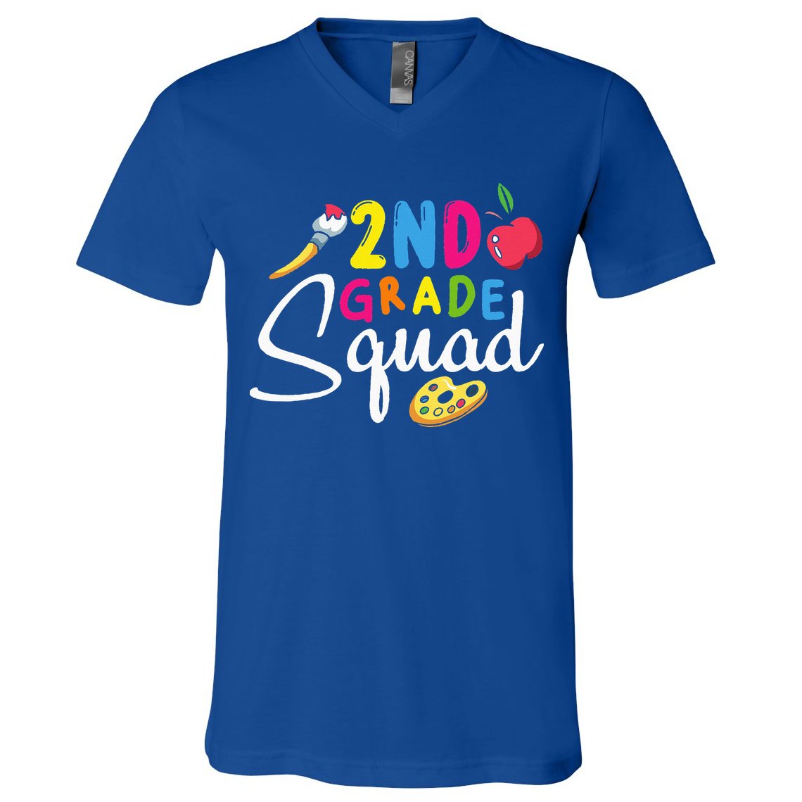 2nd Grade Squad Second Teacher Student Team Back To School V-Neck T-Shirt