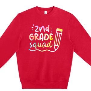 2nd Grade Squad Team Back To School Teachers Students Premium Crewneck Sweatshirt