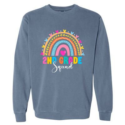 2Nd Grade Squad Back To School Rainbow Teachers Second Grade Meaningful Gift Garment-Dyed Sweatshirt