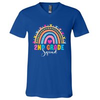 2Nd Grade Squad Back To School Rainbow Teachers Second Grade Meaningful Gift V-Neck T-Shirt