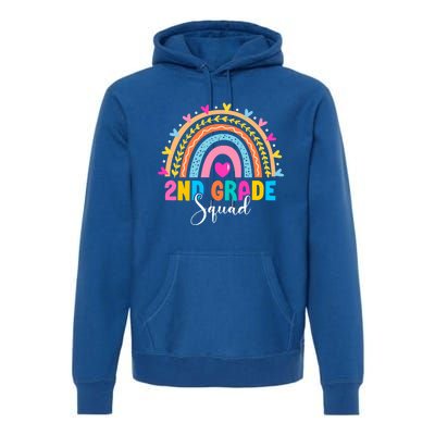 2Nd Grade Squad Back To School Rainbow Teachers Second Grade Meaningful Gift Premium Hoodie