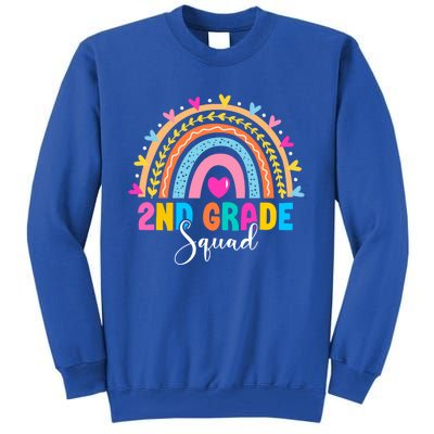 2Nd Grade Squad Back To School Rainbow Teachers Second Grade Meaningful Gift Tall Sweatshirt