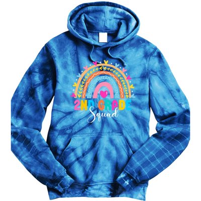 2Nd Grade Squad Back To School Rainbow Teachers Second Grade Meaningful Gift Tie Dye Hoodie