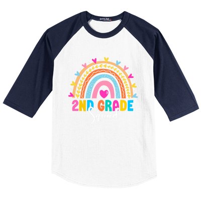 2Nd Grade Squad Back To School Rainbow Teachers Second Grade Meaningful Gift Baseball Sleeve Shirt