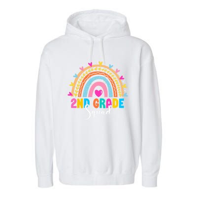 2Nd Grade Squad Back To School Rainbow Teachers Second Grade Meaningful Gift Garment-Dyed Fleece Hoodie