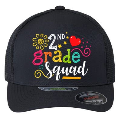 2nd Grade Squad Student Teacher Gift Back To School Flexfit Unipanel Trucker Cap