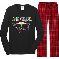 2nd Grade Squad Second Grade Team Teacher Boy Girl Kids Long Sleeve Pajama Set