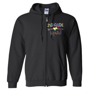 2nd Grade Squad Second Grade Team Teacher Boy Girl Kids Full Zip Hoodie