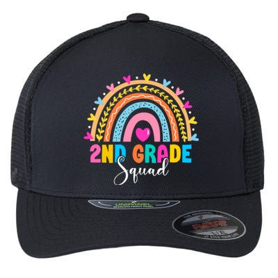 2Nd Grade Squad Back To School Rainbow Teachers Second Grade Gift Flexfit Unipanel Trucker Cap