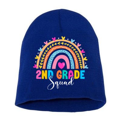 2Nd Grade Squad Back To School Rainbow Teachers Second Grade Gift Short Acrylic Beanie