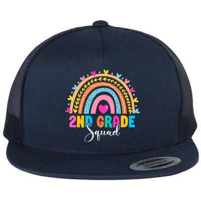 2Nd Grade Squad Back To School Rainbow Teachers Second Grade Gift Flat Bill Trucker Hat