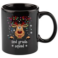 2nd Grade Squad Reindeer Christmas 11oz C Handle Ceramic Mug