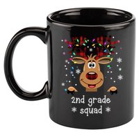 2nd Grade Squad Reindeer Christmas 11oz C Handle Ceramic Mug