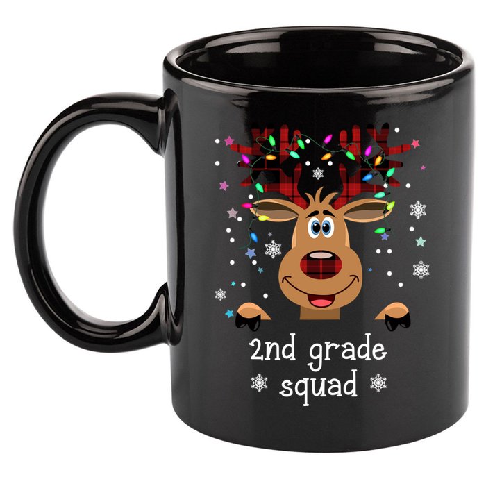 2nd Grade Squad Reindeer Christmas 11oz C Handle Ceramic Mug