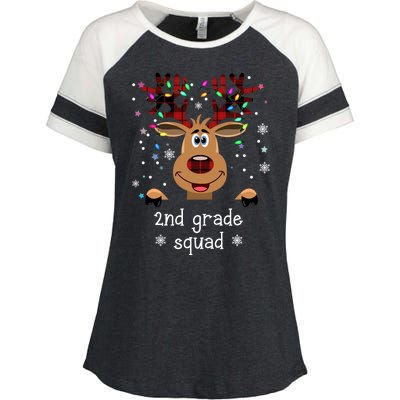 2nd Grade Squad Reindeer Christmas Enza Ladies Jersey Colorblock Tee