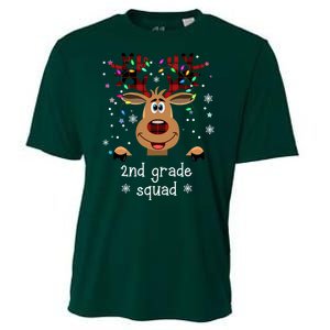 2nd Grade Squad Reindeer Christmas Cooling Performance Crew T-Shirt