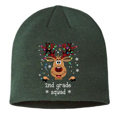 2nd Grade Squad Reindeer Christmas Sustainable Beanie