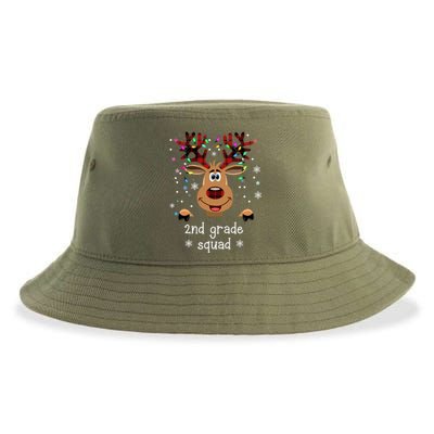 2nd Grade Squad Reindeer Christmas Sustainable Bucket Hat