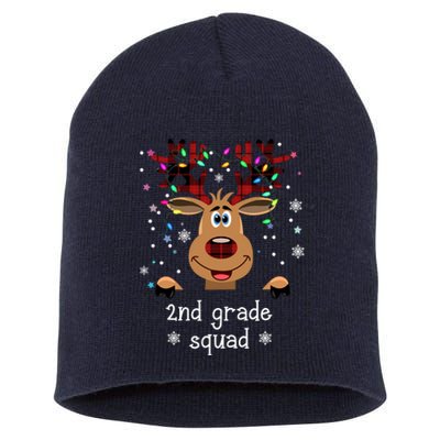 2nd Grade Squad Reindeer Christmas Short Acrylic Beanie