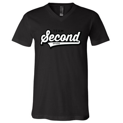 2nd Grade TEAM School Teacher Second Baseball-Style V-Neck T-Shirt