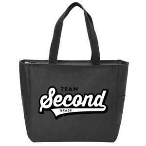 2nd Grade TEAM School Teacher Second Baseball-Style Zip Tote Bag