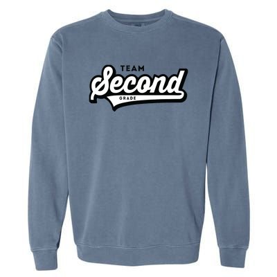 2nd Grade TEAM School Teacher Second Baseball-Style Garment-Dyed Sweatshirt