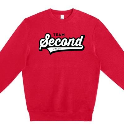 2nd Grade TEAM School Teacher Second Baseball-Style Premium Crewneck Sweatshirt