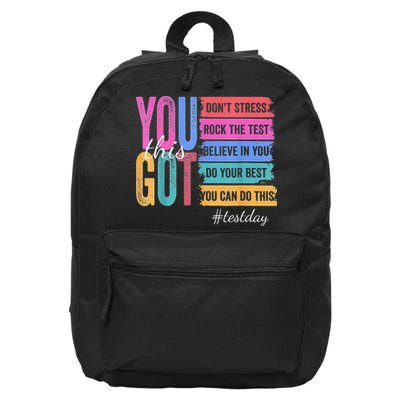2You Got This DonT Stress Rock The Test Test Day 16 in Basic Backpack