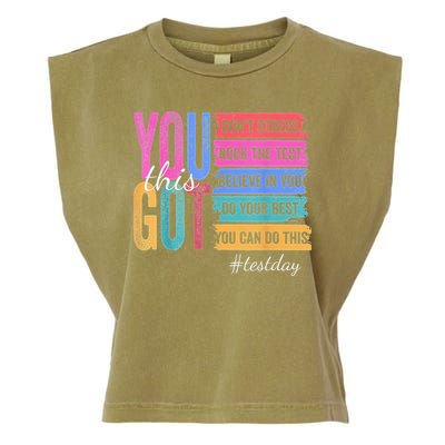 2You Got This DonT Stress Rock The Test Test Day Garment-Dyed Women's Muscle Tee
