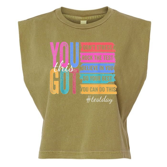 2You Got This DonT Stress Rock The Test Test Day Garment-Dyed Women's Muscle Tee