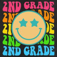 2nd Grade Teachers Back To School Retro Face Happy First Day 7 Panel Mesh Trucker Snapback Hat