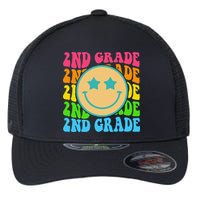 2nd Grade Teachers Back To School Retro Face Happy First Day Flexfit Unipanel Trucker Cap