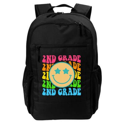 2nd Grade Teachers Back To School Retro Face Happy First Day Backpack