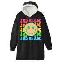 2nd Grade Teachers Back To School Retro Face Happy First Day Hooded Wearable Blanket