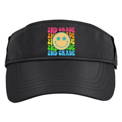 2nd Grade Teachers Back To School Retro Face Happy First Day Adult Drive Performance Visor