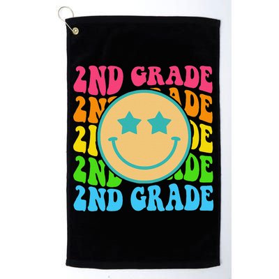 2nd Grade Teachers Back To School Retro Face Happy First Day Golf Towel