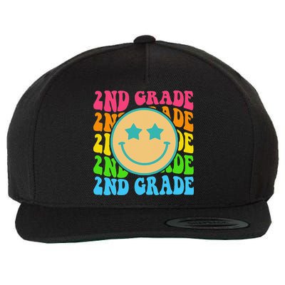 2nd Grade Teachers Back To School Retro Face Happy First Day Wool Snapback Cap