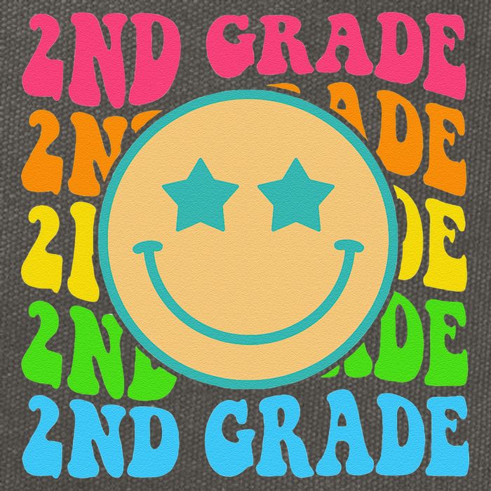 2nd Grade Teachers Back To School Retro Face Happy First Day Cotton Canvas Backpack