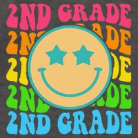 2nd Grade Teachers Back To School Retro Face Happy First Day Vector Backpack