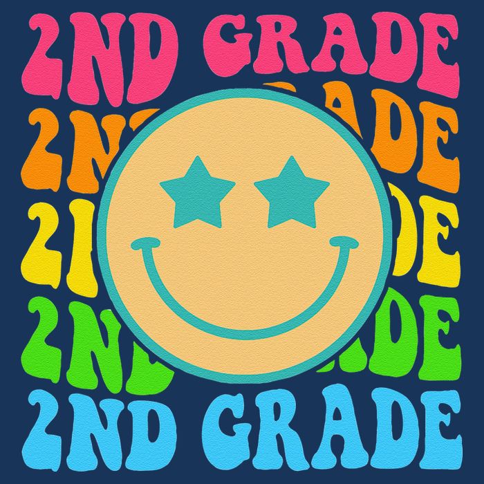 2nd Grade Teachers Back To School Retro Face Happy First Day Infant Baby Jersey Bodysuit