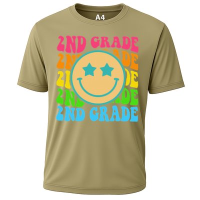 2nd Grade Teachers Back To School Retro Face Happy First Day Performance Shirt