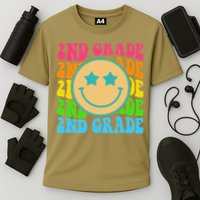 2nd Grade Teachers Back To School Retro Face Happy First Day Cooling Performance Crew T-Shirt