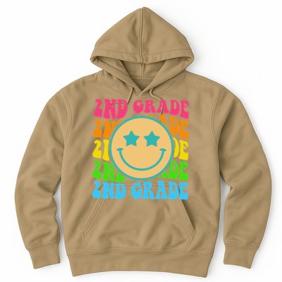 2nd Grade Teachers Back To School Retro Face Happy First Day Hoodie