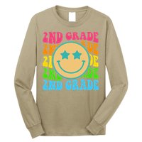2nd Grade Teachers Back To School Retro Face Happy First Day Long Sleeve Shirt